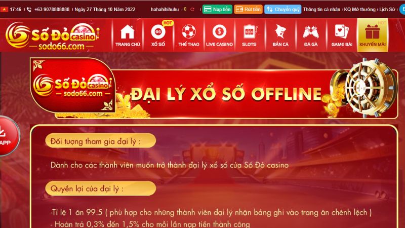 Thông tin chung sự kiện Đại lý xổ số offline Sodo66